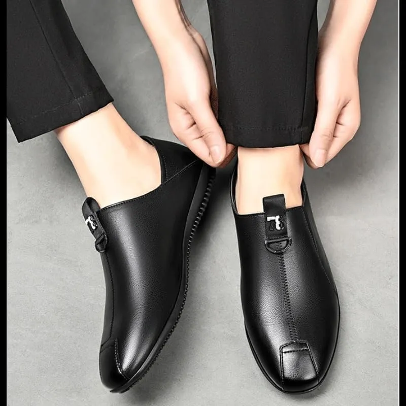 Men-Slip on Summer Walking Moccasins Casual Shoes for Men's Outdoor Activities Comfortable Cowhide Soles Non-Slip Walking Loafers Shoes