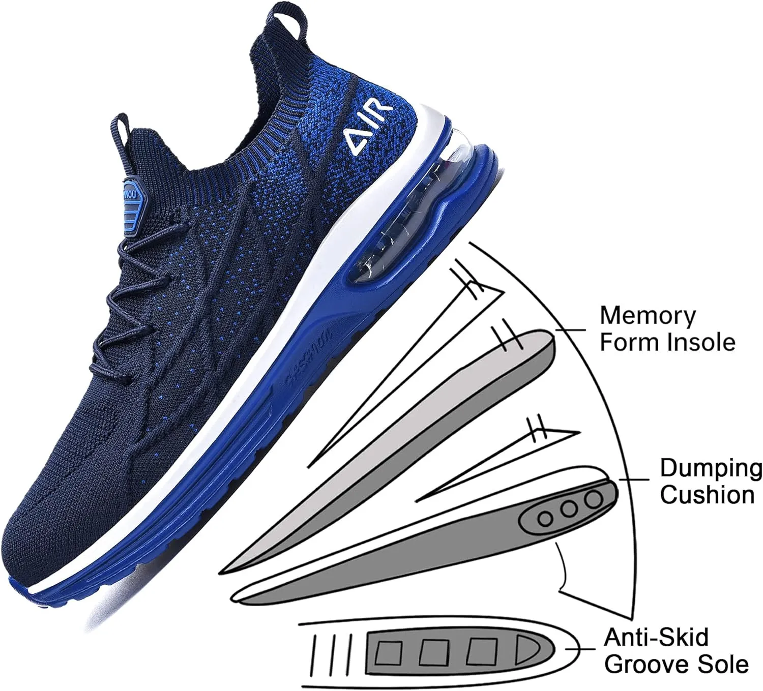 Mens Air Running Shoes Athletic Tennis Sneakers US 7.5-US 13…