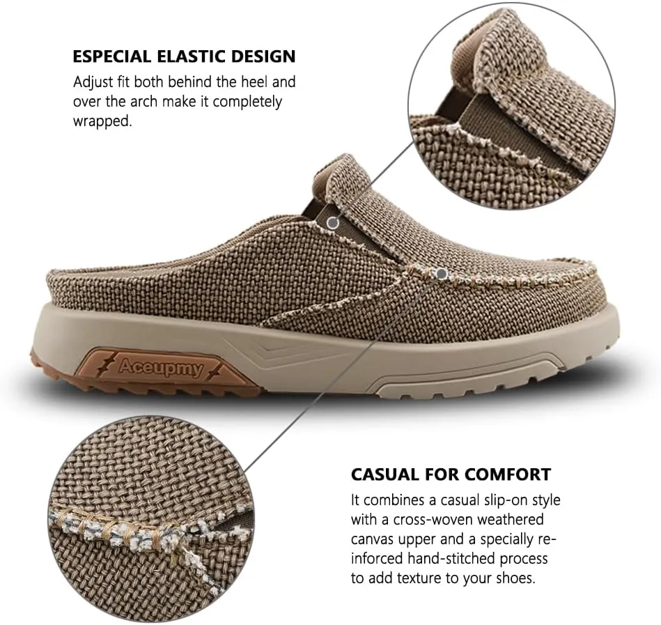 Men's Arch Support Plantar Fasciitis Relief Orthopedic Slipper Indoor Canvas Slip On House Diabetic Bunions Casual Loafers