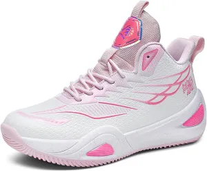 Mens Breathable Mesh Lace Up Basketball Shoes with Arch Support Non-Slip Comfortable High Top Sneakers Running Walking Tennis Shoes