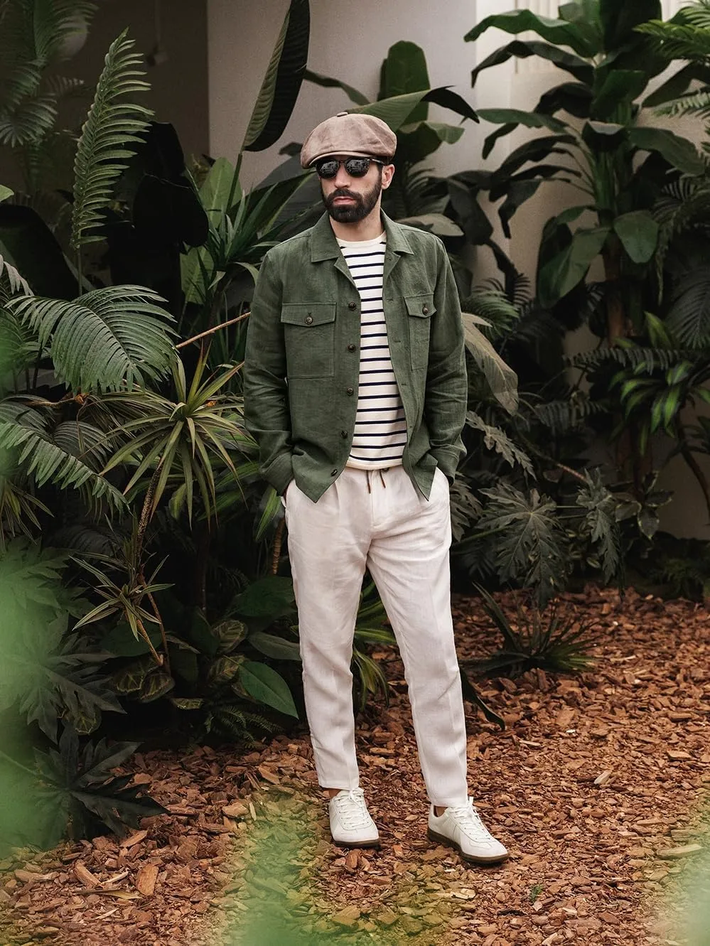 Men's Casual Cotton Linen Pants Summer Drawstring Lounge Lightweight Summer Beach Trousers Elastic Waist