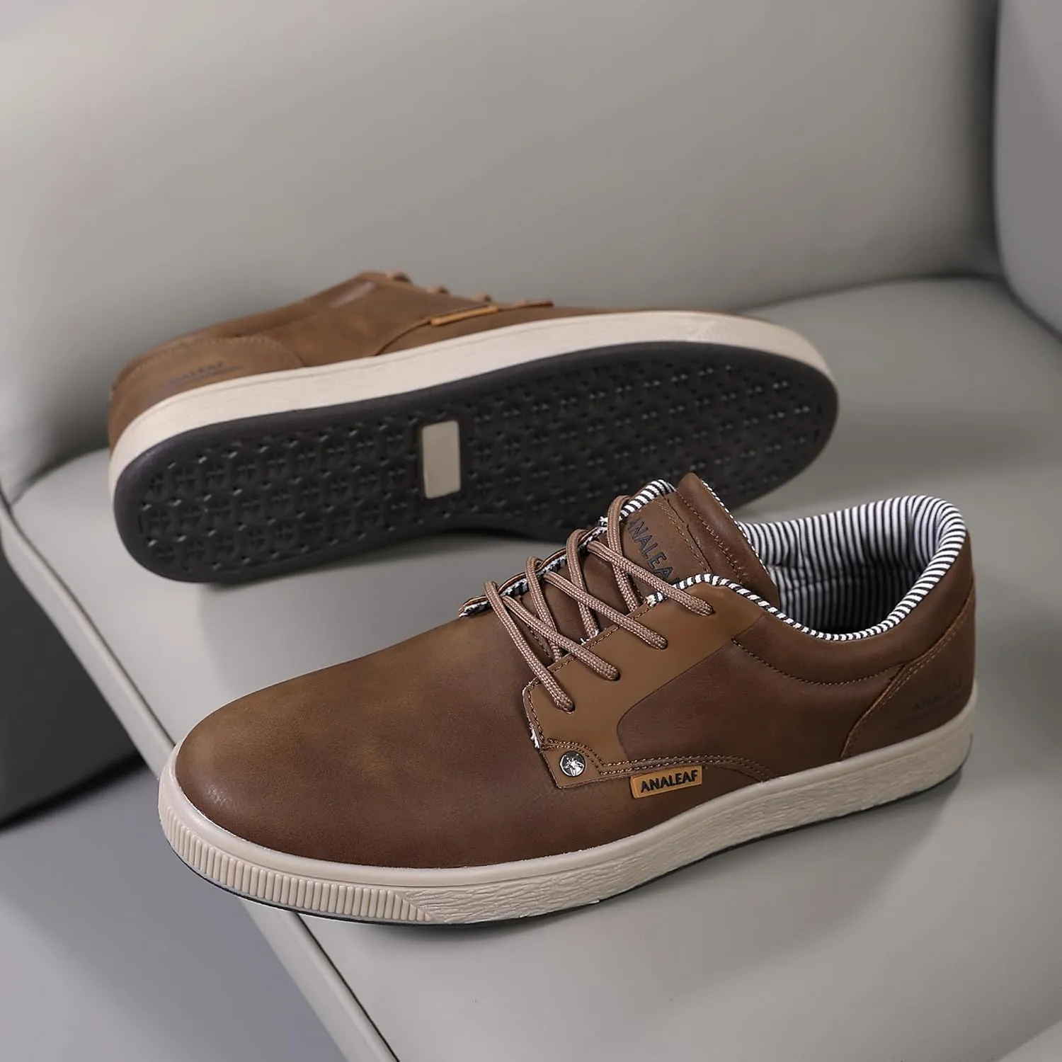 Mens Casual Oxfords Fashion Sneakers Soft Comfortable Lace-Up Dress Shoes