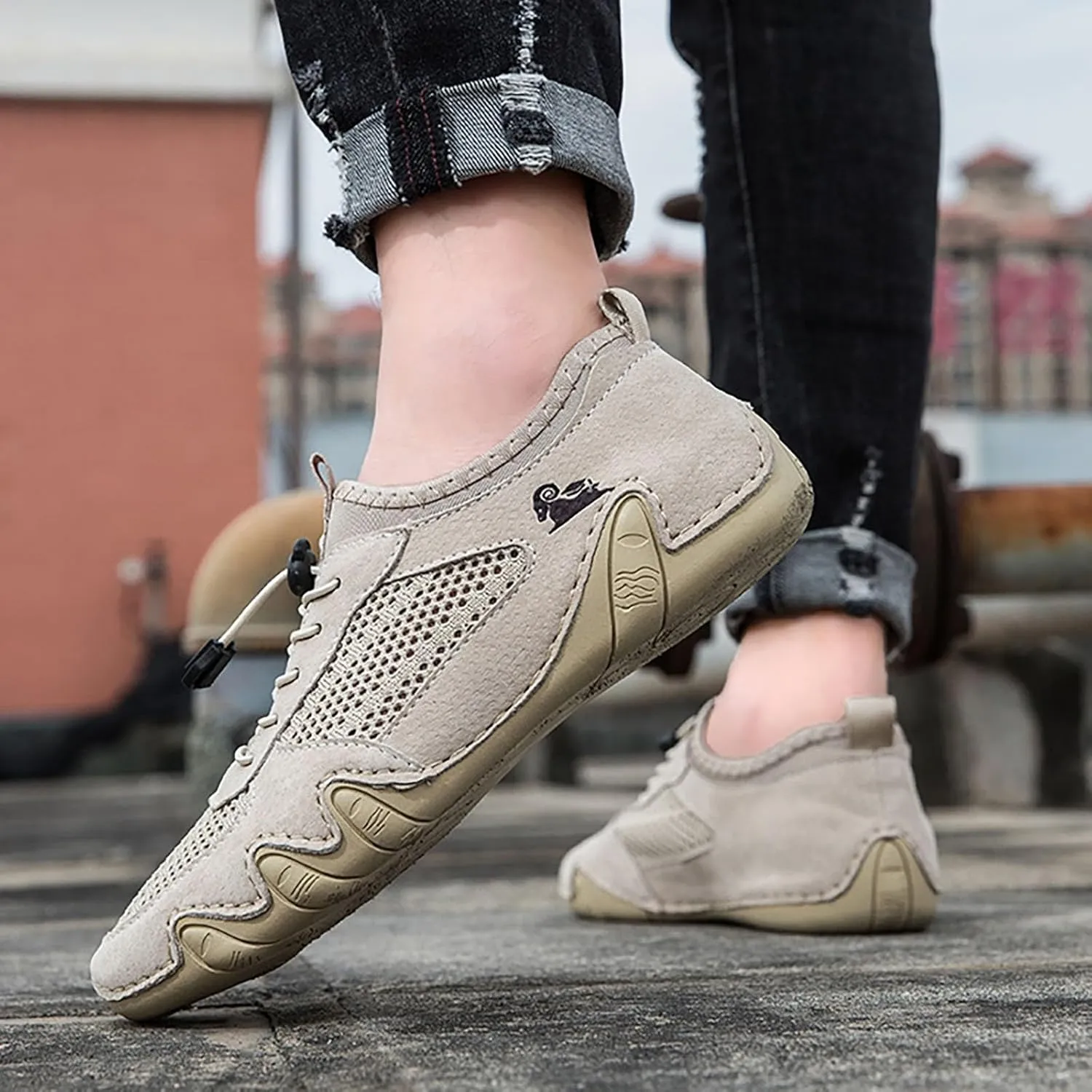 Men's Casual Shoes Breathable Mesh Slip On Comfortable Lightweight Walking Footwear for Daily Wear and Outdoor Activities