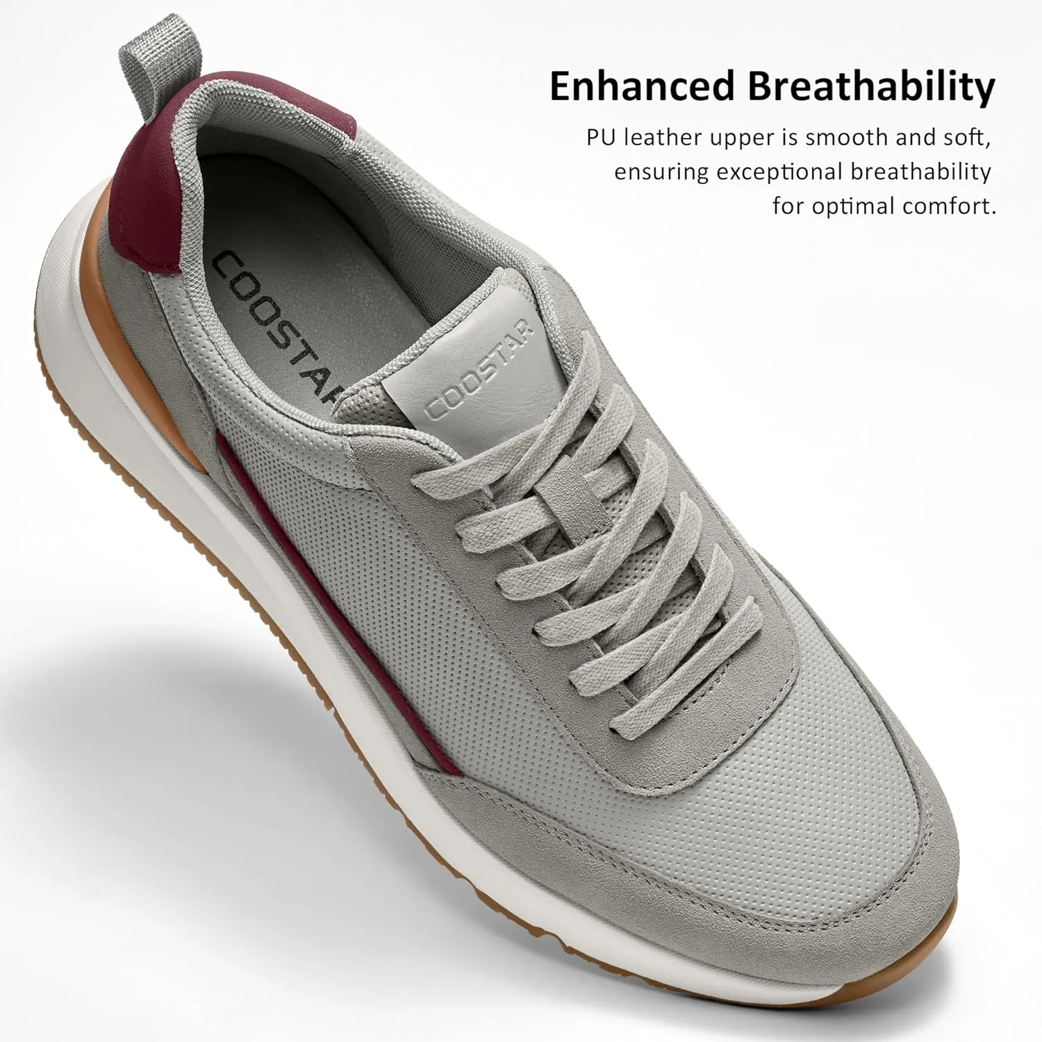 Mens Casual Shoes Comfortable Dress Sneakers Lightweight Lace-up Non Slip Walking Shoes