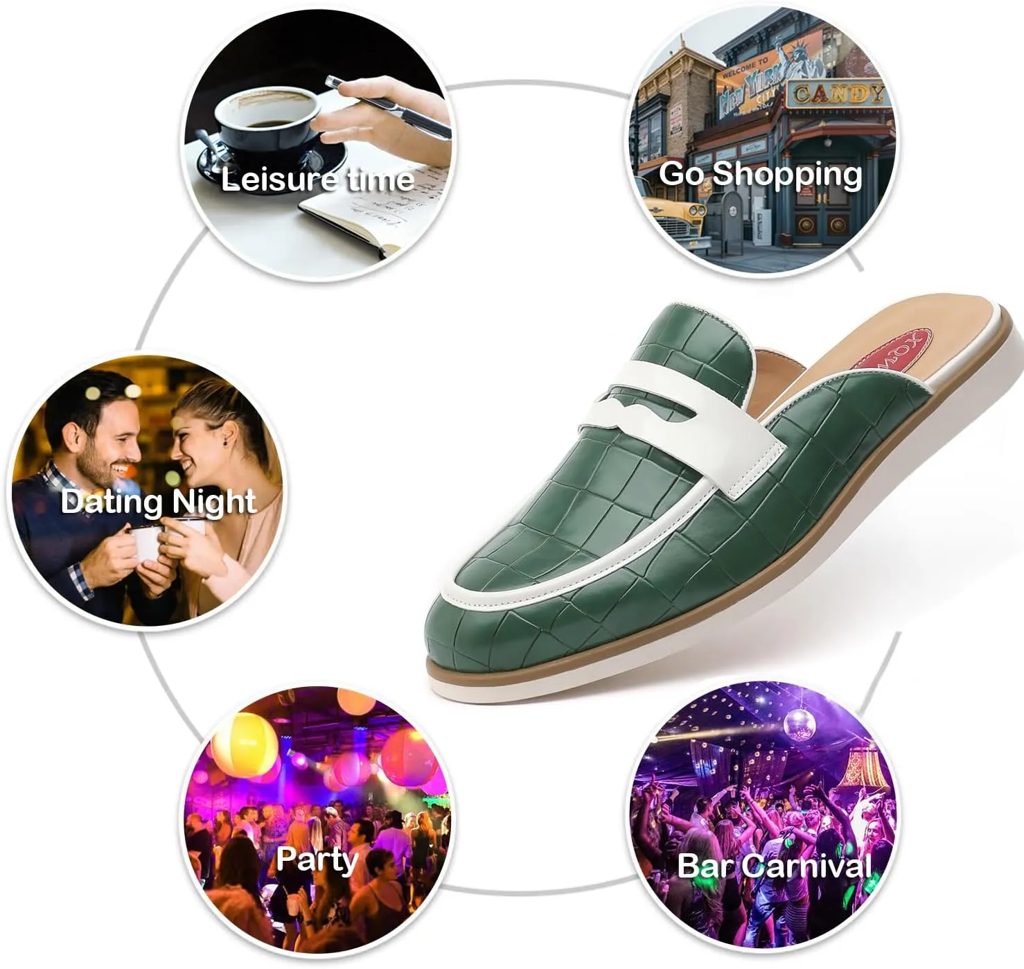 Men's Casual Slip-on Mule Loafer,Mens Fashion Backless Dress Slippers Comfy Lightweight Walking Penny Shoes for Men