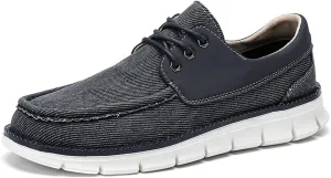 Mens Denim Lace Up Platform Derby Shoes Lightweight Breathable Casual Round Toe Non-Slip Walking Shoes Arch Support Skateboard Shoes Slip On Shoes Outdoor Fashion Casual Dress Sneakers for Men