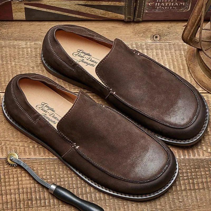 Mens Dress Shoes Slip-Ons Penny Loafers Suede Slippers for Driving Walking Wedding Outdoor Indoor Size