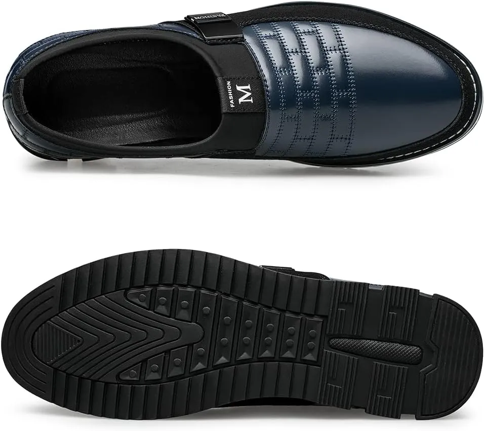 Men's Dress Shoes Wide Width, Comfort Dress Sneakers Men Fashion Business Casual Oxford Shoes Soft Loafers Derby Shoe for Office Working Driving Walking