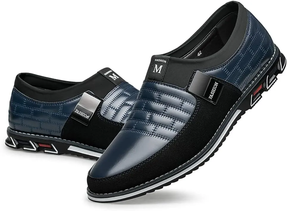 Men's Dress Shoes Wide Width, Comfort Dress Sneakers Men Fashion Business Casual Oxford Shoes Soft Loafers Derby Shoe for Office Working Driving Walking