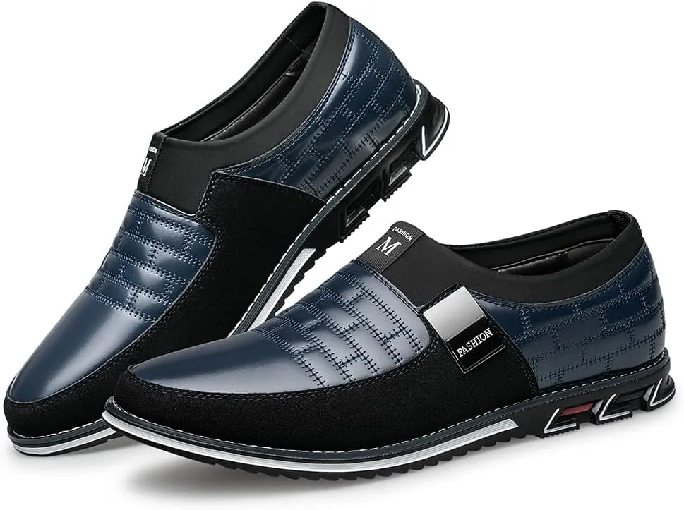 Men's Dress Shoes Wide Width, Comfort Dress Sneakers Men Fashion Business Casual Oxford Shoes Soft Loafers Derby Shoe for Office Working Driving Walking