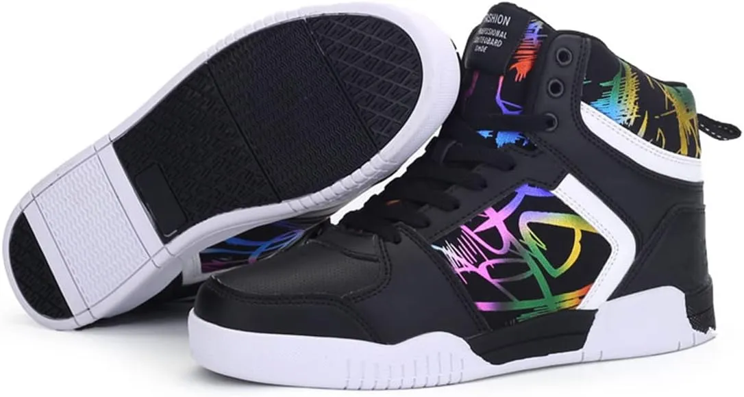 Men's Fashion Sneakers High Top Skate Shoes Stylish Casual Hip Hop Shoes