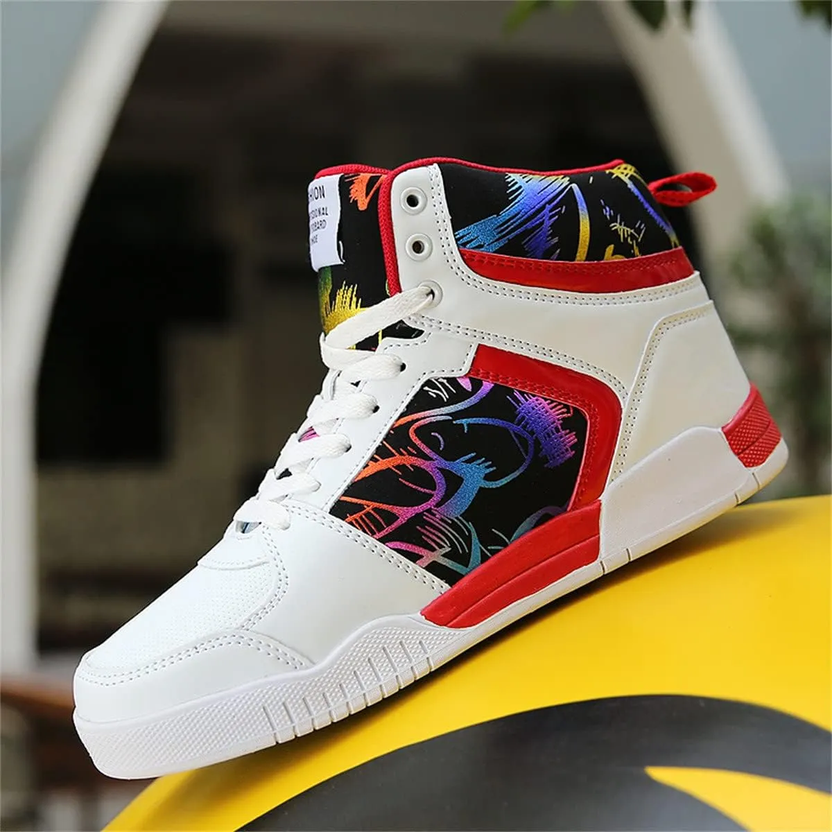 Men's Fashion Sneakers High Top Skate Shoes Stylish Casual Hip Hop Shoes