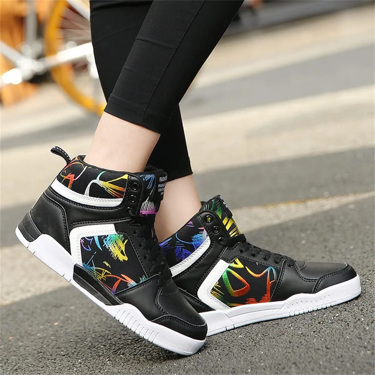 Men's Fashion Sneakers High Top Skate Shoes Stylish Casual Hip Hop Shoes