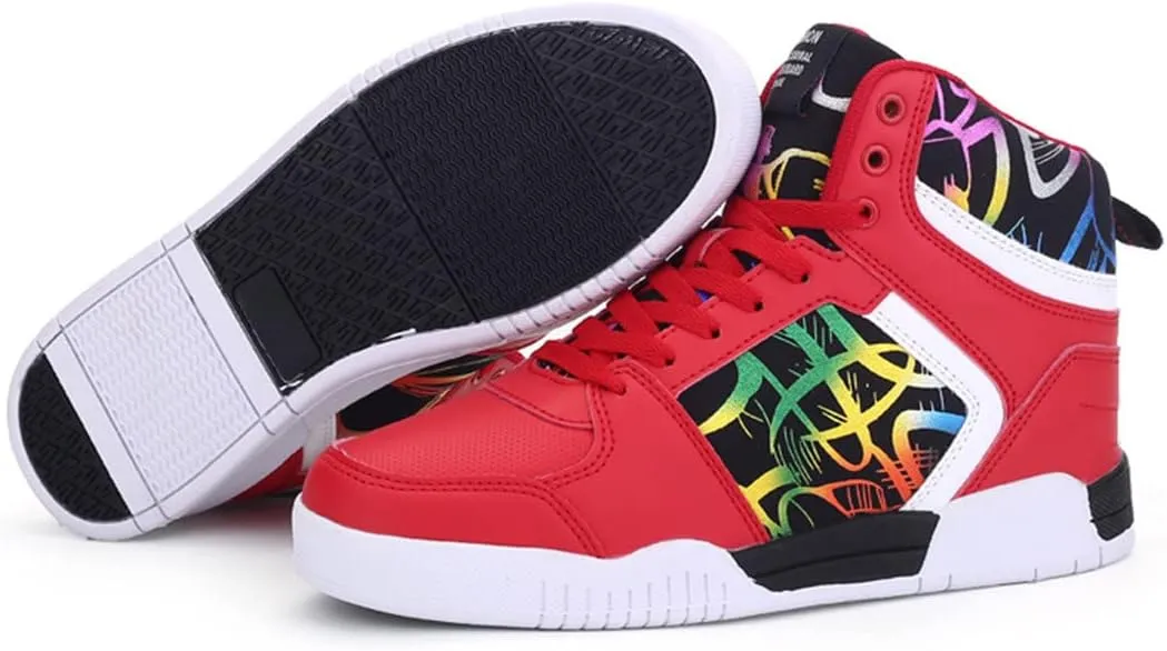 Men's Fashion Sneakers High Top Skate Shoes Stylish Casual Hip Hop Shoes