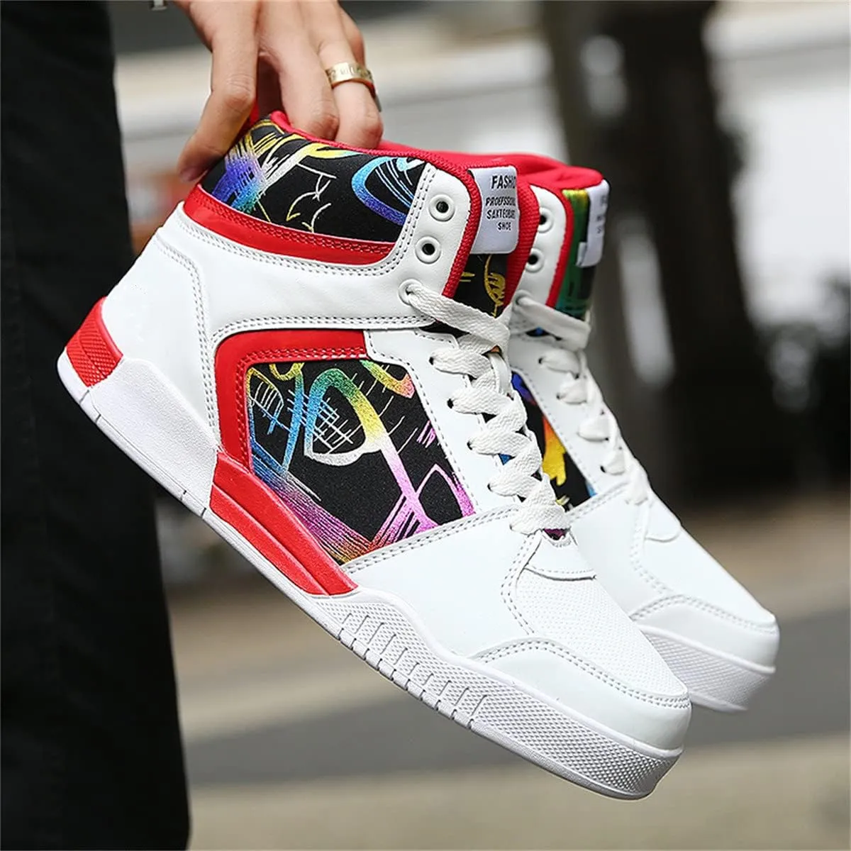 Men's Fashion Sneakers High Top Skate Shoes Stylish Casual Hip Hop Shoes