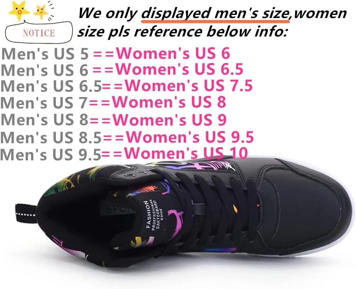 Men's Fashion Sneakers High Top Skate Shoes Stylish Casual Hip Hop Shoes