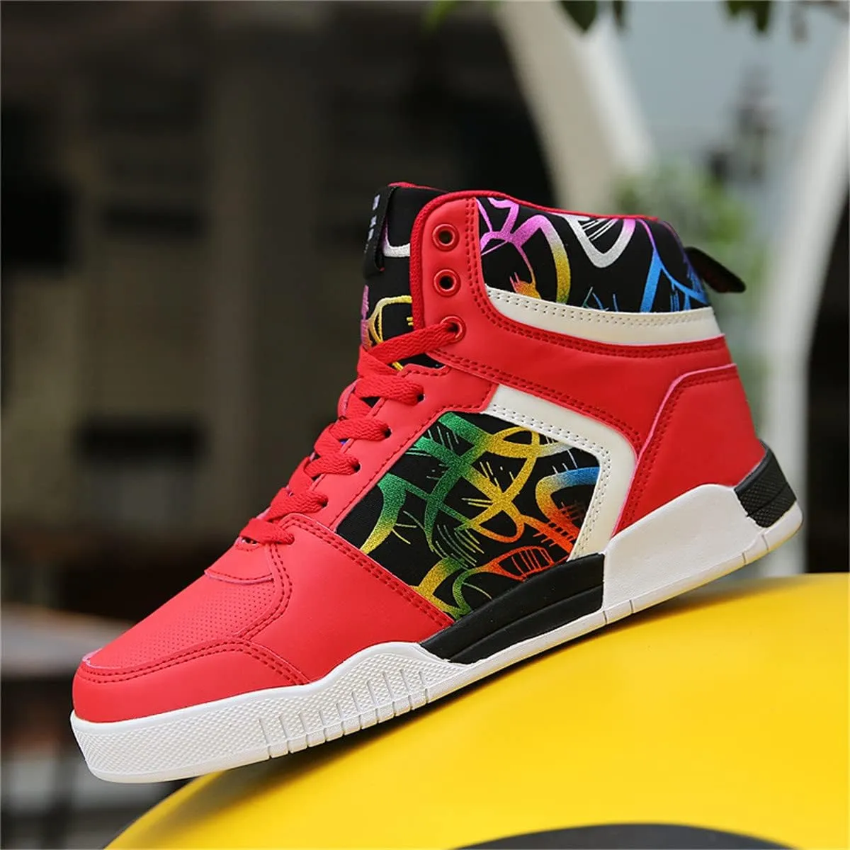 Men's Fashion Sneakers High Top Skate Shoes Stylish Casual Hip Hop Shoes