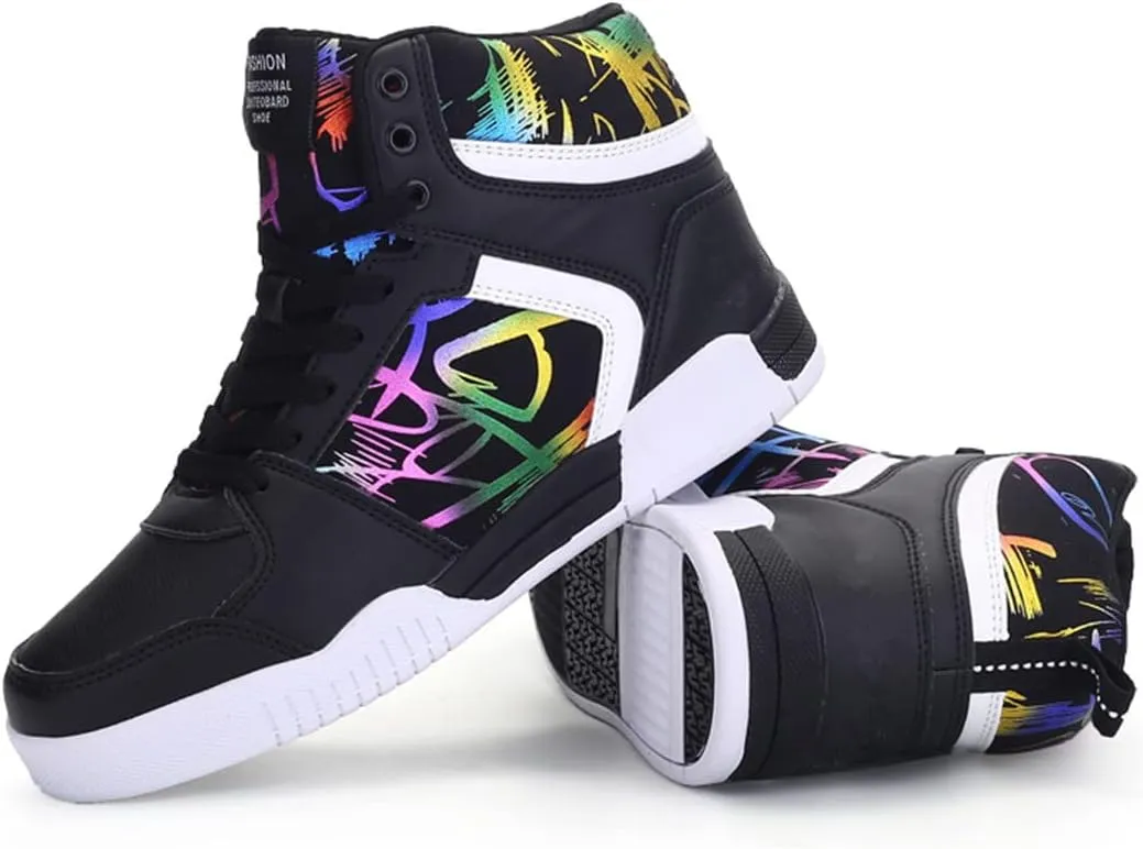 Men's Fashion Sneakers High Top Skate Shoes Stylish Casual Hip Hop Shoes