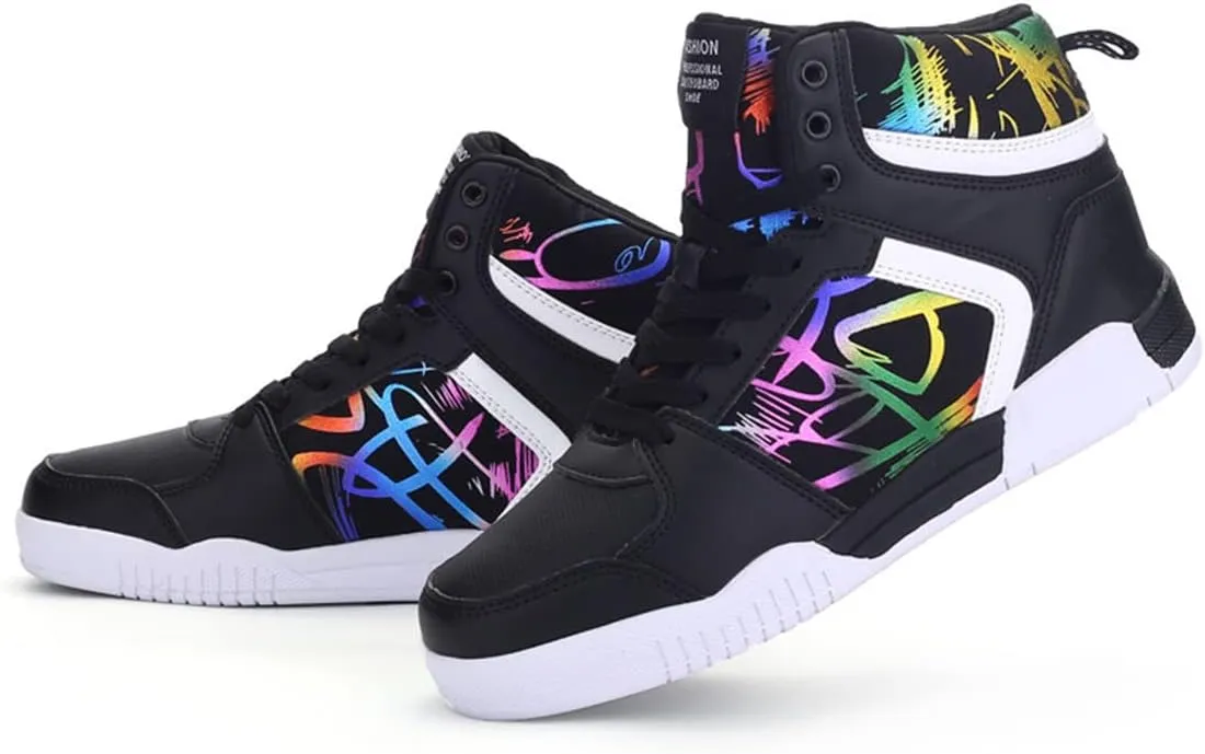 Men's Fashion Sneakers High Top Skate Shoes Stylish Casual Hip Hop Shoes