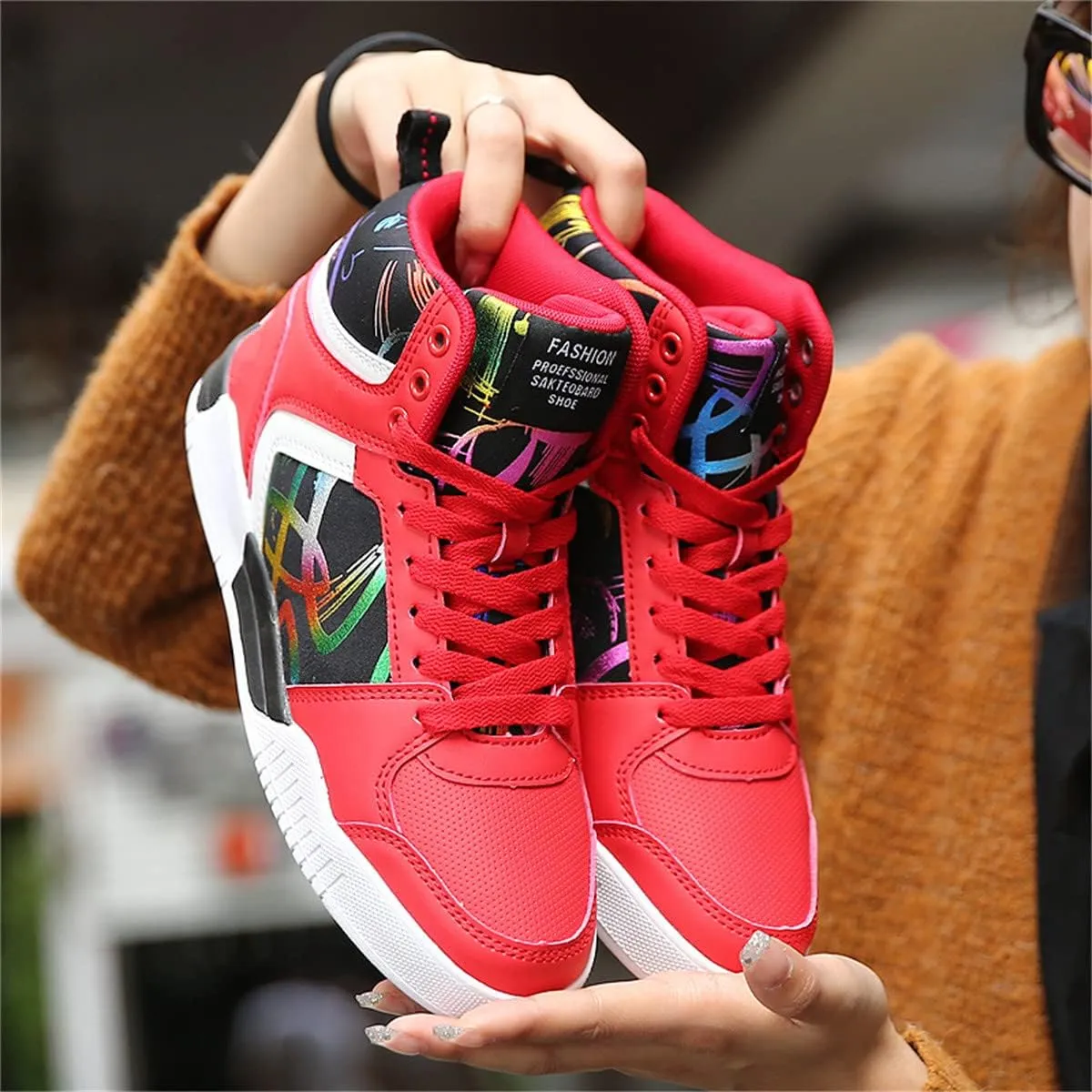 Men's Fashion Sneakers High Top Skate Shoes Stylish Casual Hip Hop Shoes