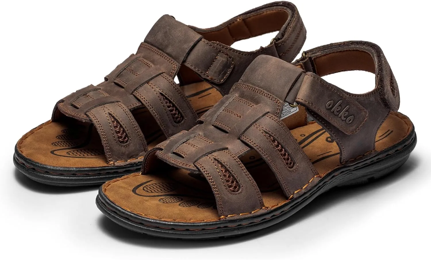 Mens Leather Sandals Athletic Fisherman Sandal Casual Summer Shoes for Men Outdoor
