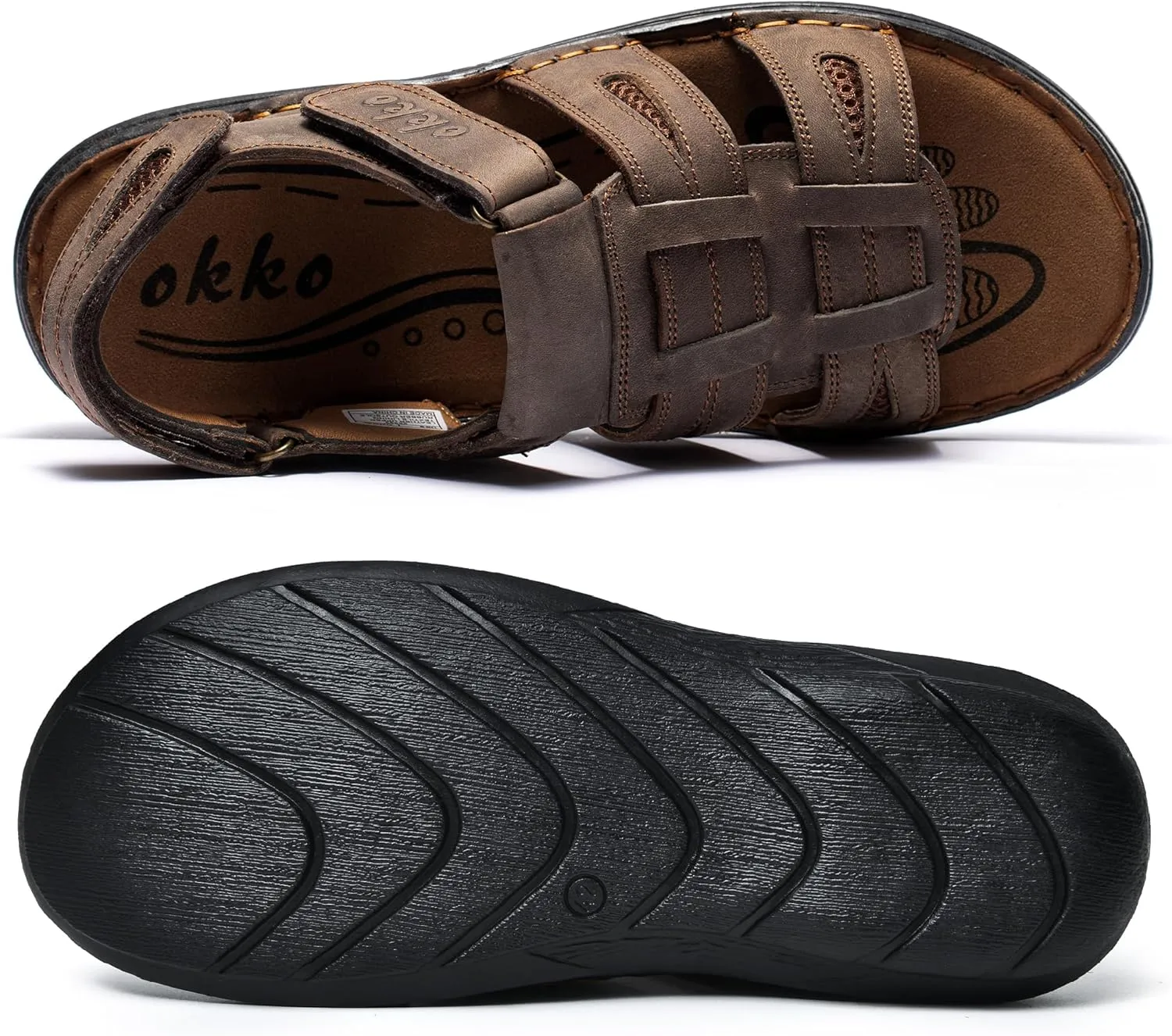 Mens Leather Sandals Athletic Fisherman Sandal Casual Summer Shoes for Men Outdoor