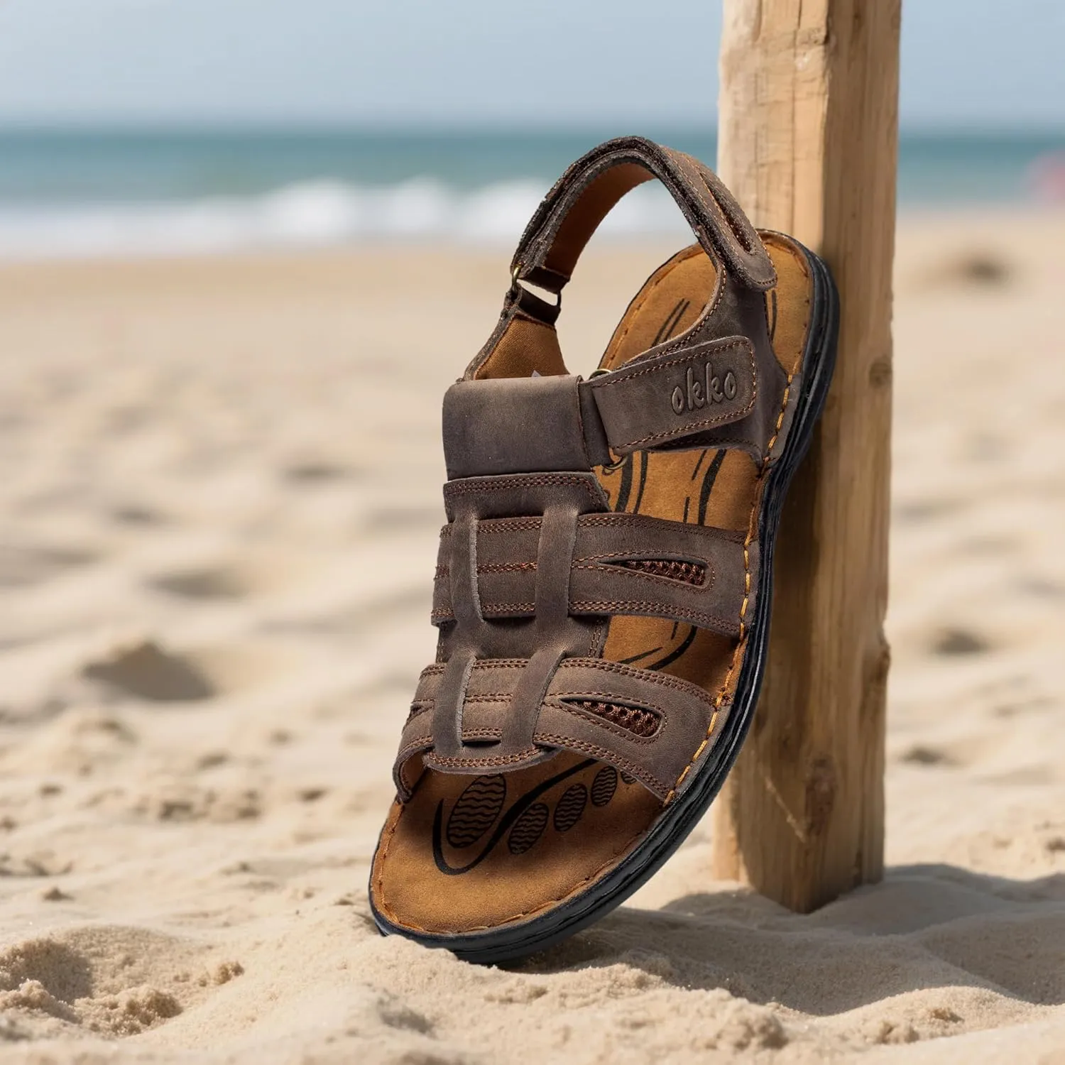 Mens Leather Sandals Athletic Fisherman Sandal Casual Summer Shoes for Men Outdoor