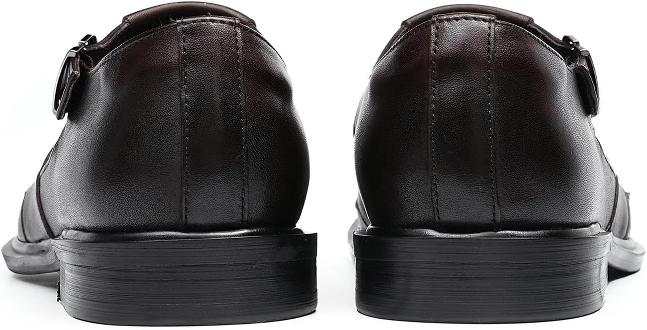 Men's Leather Sandals - Dress Casual Loafers for Business & Summer Fashion | Breathable Buckle Design | Comfortable & Stylish Men's Shoes