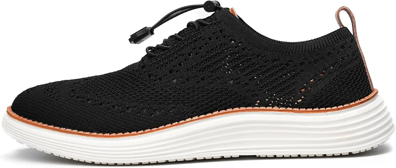 Men's Lightweight Casual Sneakers Dress Oxfords Business Walking Shoes Loafers Comfortable Breathable Mesh Arch Support