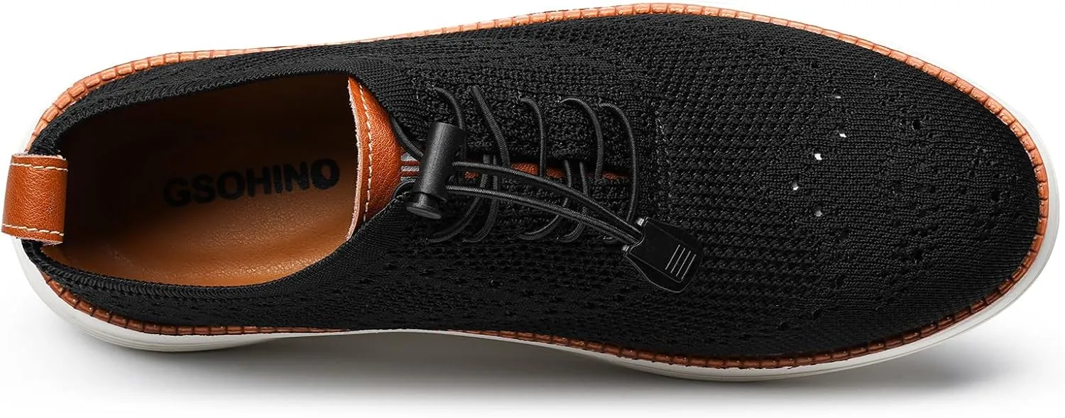 Men's Lightweight Casual Sneakers Dress Oxfords Business Walking Shoes Loafers Comfortable Breathable Mesh Arch Support