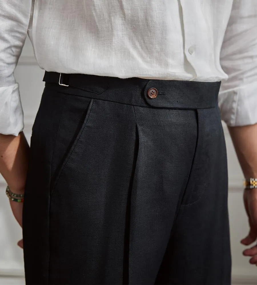 Men's Linen Pants Vintage Lightweight Premium Dress Pants for Men Spring Summer