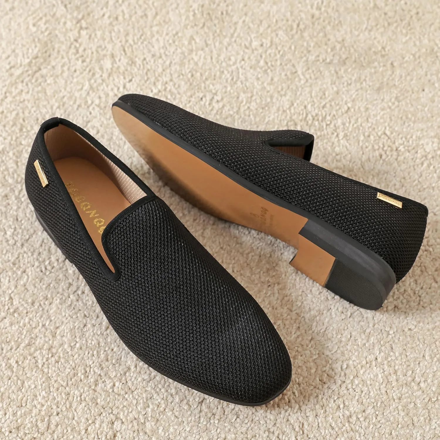 Men's Loafers Mens Slip-on Casual Shoes, Breathable Knit Mesh Fabric Shoes for Men, Driving Fashion Business Woven Shoes