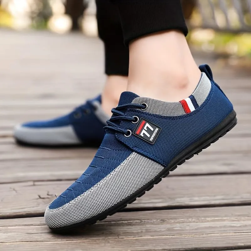 Men's Low Top Casual Shoes for Outdoor Street Walking Traveling - Non Slip Comfy Breathable Retro Sneakers for All Seasons