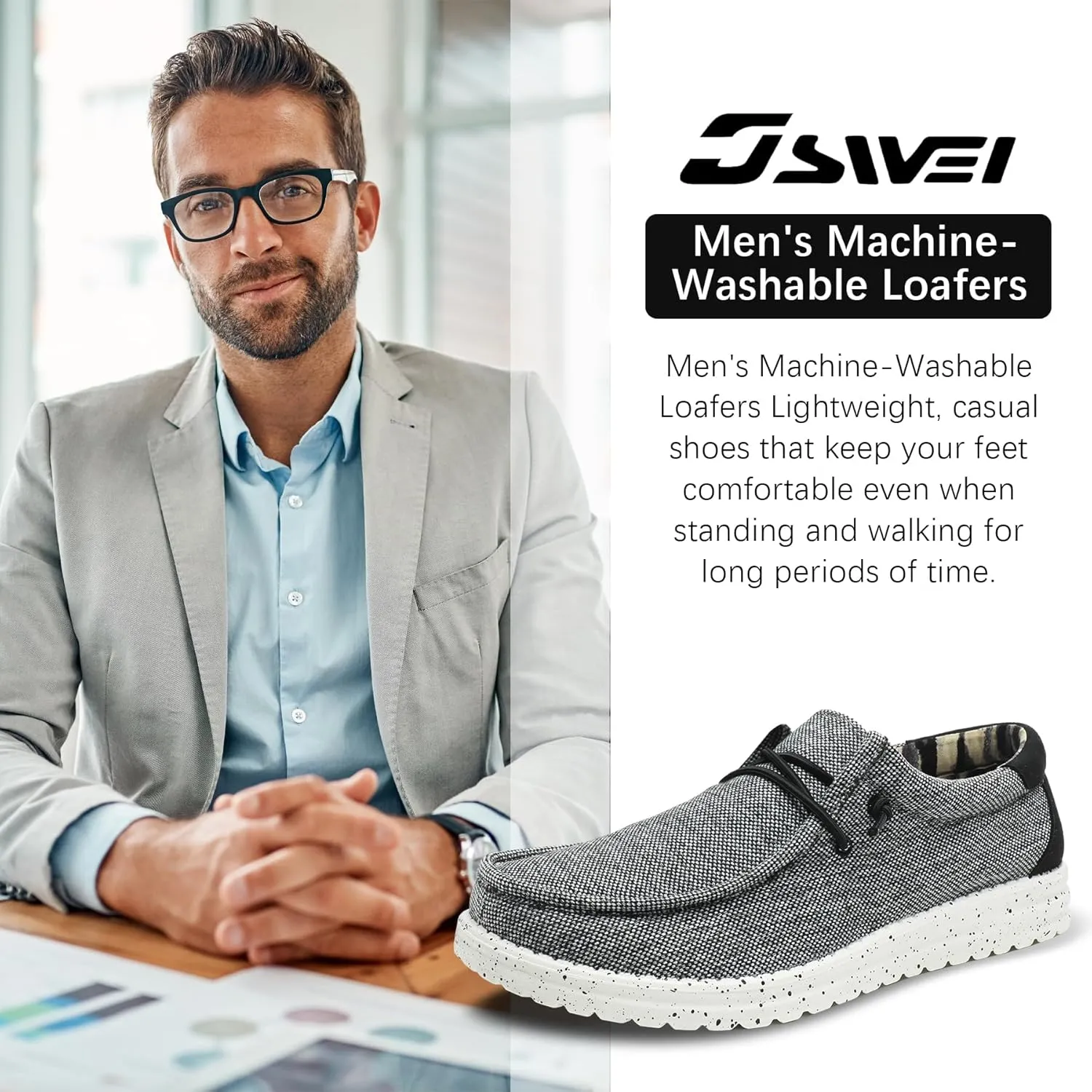 Men's Machine-Washable Lace Up Loafers Casual Slip-On Shoes Lightweight Comfortable Soft Sole WalkingTraveling, Beach, Gifts for Men Shoes Loafers Stretch