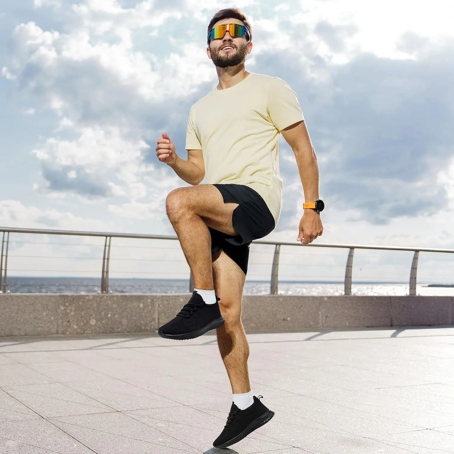 Mens Running Shoes Tennis Shoes Walking Gym Sneakers Lightweight Non Slip Mesh Casual Workout Sneakers