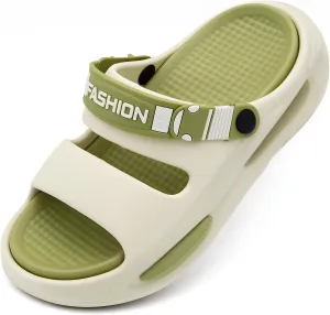 Men's Slide Sandals Indoor and Outdoor, Casual Platform Slide Sandals for Men Spring Summer, Lightweight Comfortable Cushioned Open Toe Men’s Slippers Shoes