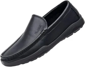 Men's Slip On Hands Free Leather Walking Work Loafers for Driving Walking Wedding Outdoor Indoor Size Wide Width Comfortable