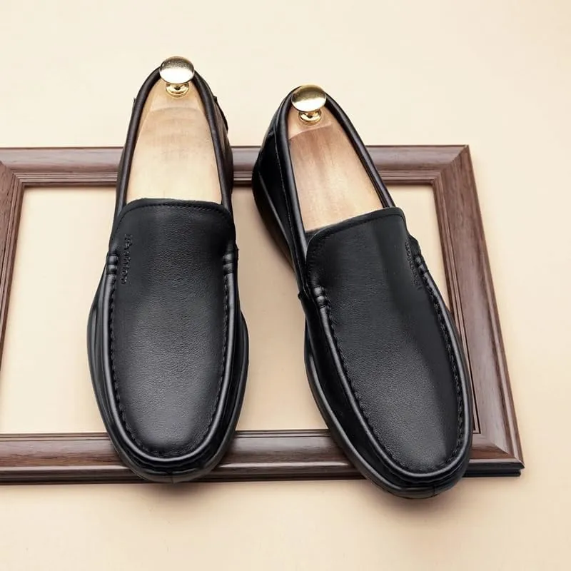 Men's Slip On Hands Free Leather Walking Work Loafers for Driving Walking Wedding Outdoor Indoor Size Wide Width Comfortable