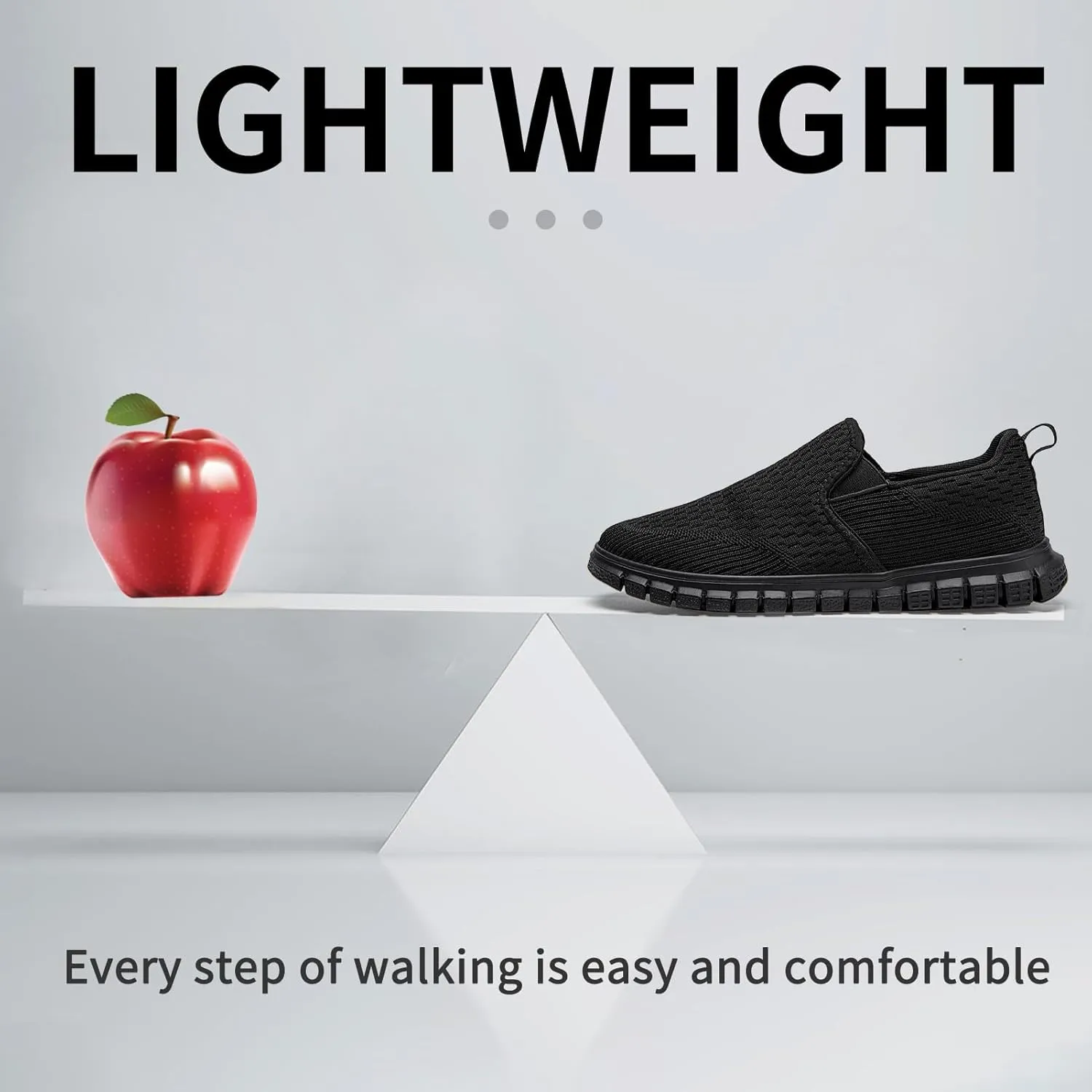 Men's Slip-On Shoes | Casual Breathable Sneakers with Mesh Upper | Non-Slip Walking & Work Loafers for Men