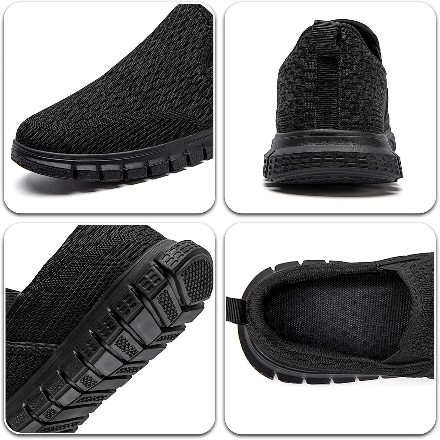 Men's Slip-On Shoes | Casual Breathable Sneakers with Mesh Upper | Non-Slip Walking & Work Loafers for Men