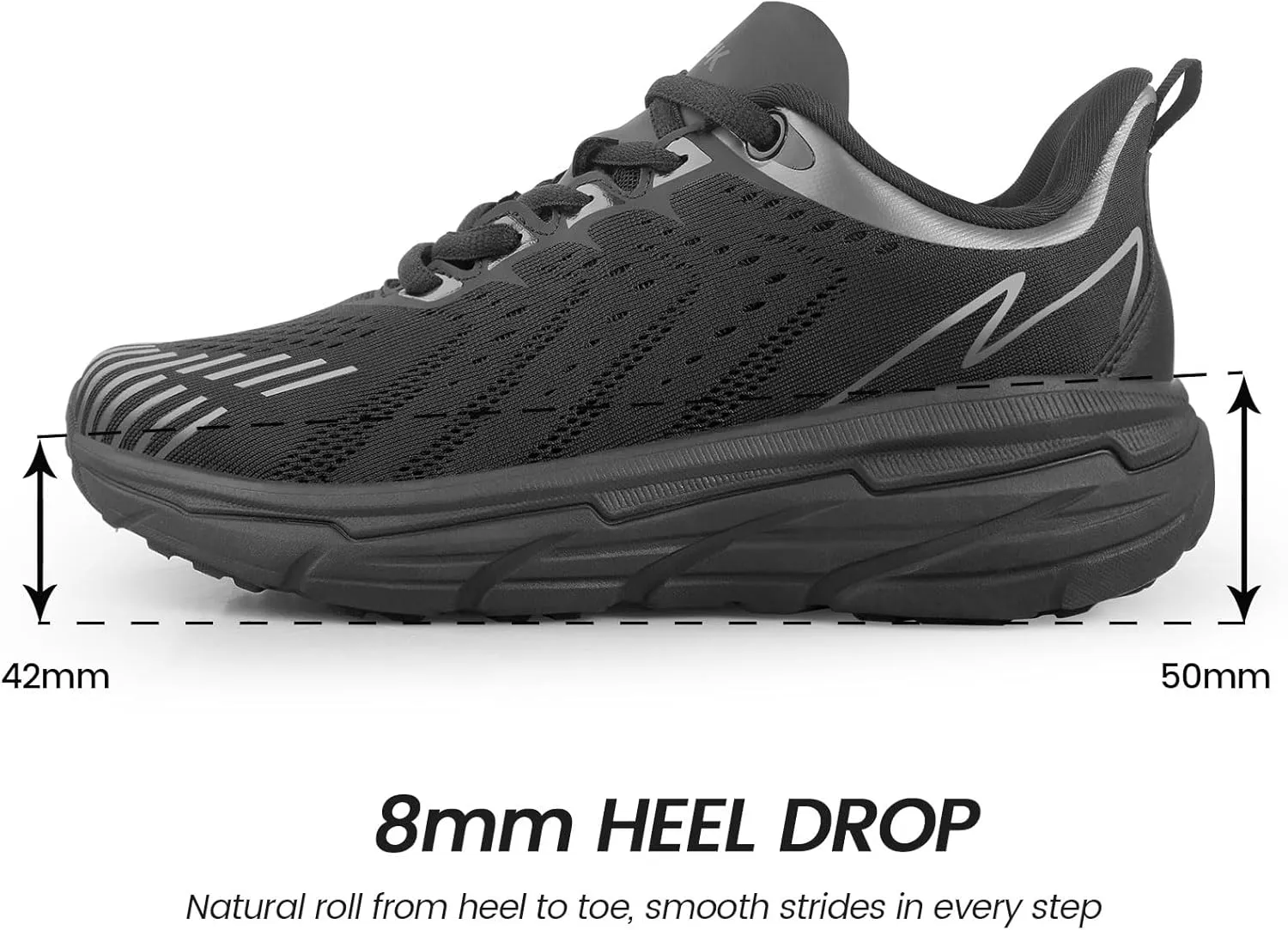 Mens Slip On Walking Shoes Running Tennis Shoes for Athletic Workout Gym Casual Non Slip Training Sneakers Breathable Knit Upper Indoor Outdoor