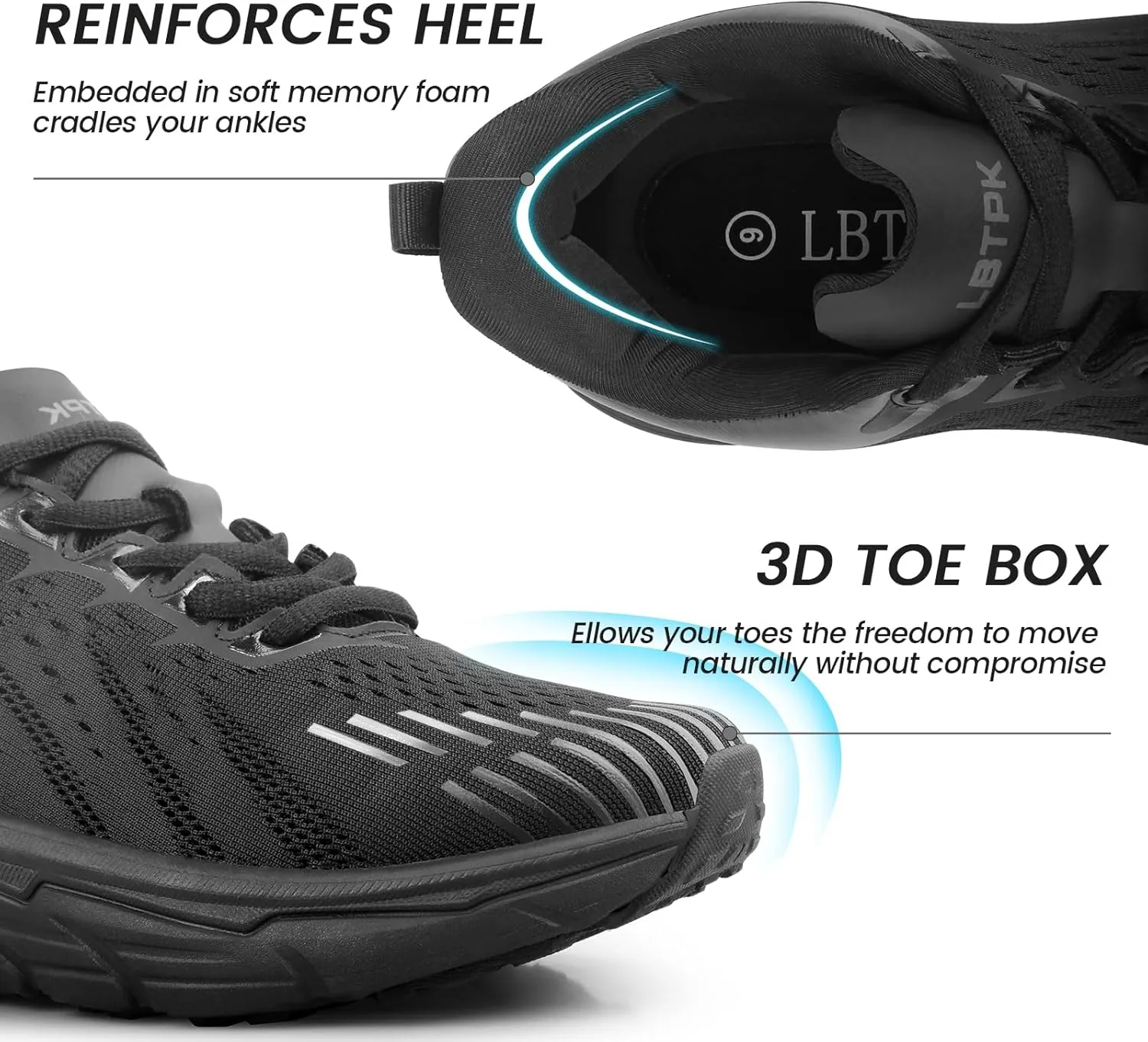 Mens Slip On Walking Shoes Running Tennis Shoes for Athletic Workout Gym Casual Non Slip Training Sneakers Breathable Knit Upper Indoor Outdoor