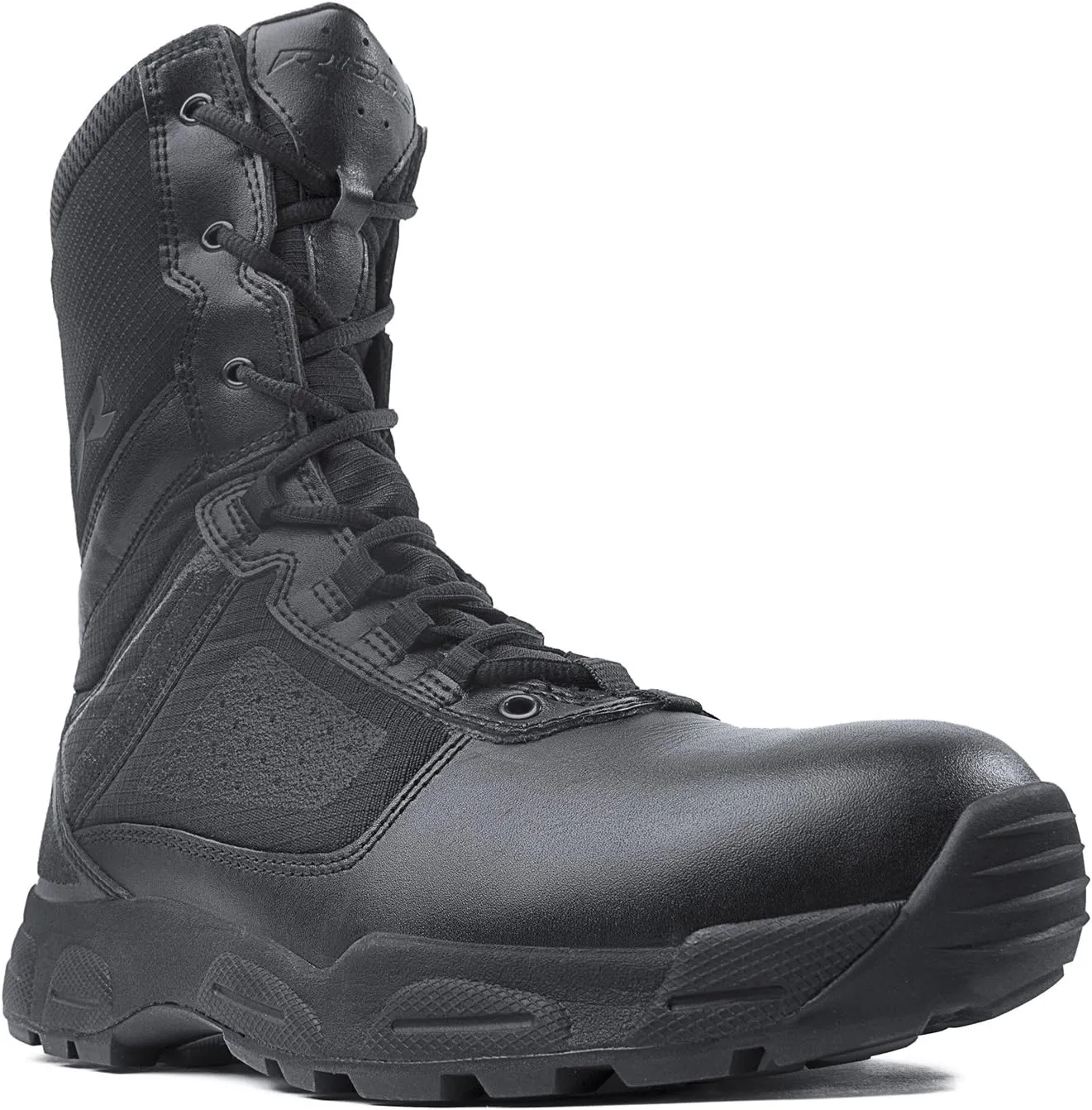 Men’s Tactical Lightweight Boots Momentum 8” with Zipper - Breathable Mesh Oil & Slip Resistant Black Leather Boots