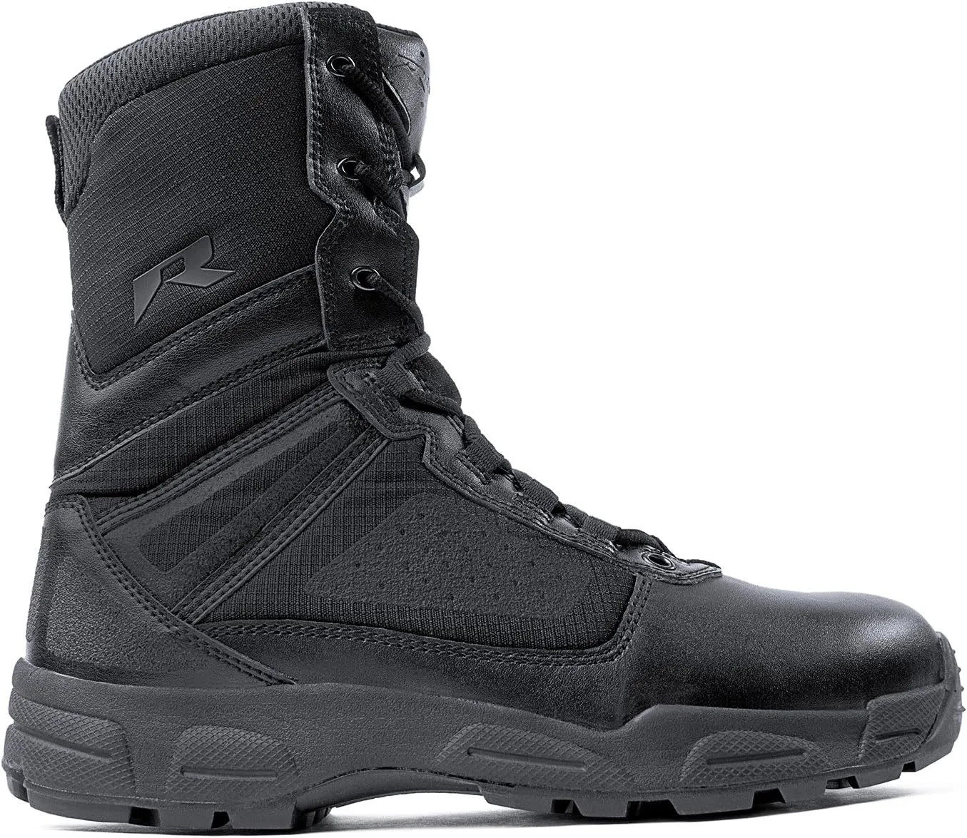 Men’s Tactical Lightweight Boots Momentum 8” with Zipper - Breathable Mesh Oil & Slip Resistant Black Leather Boots