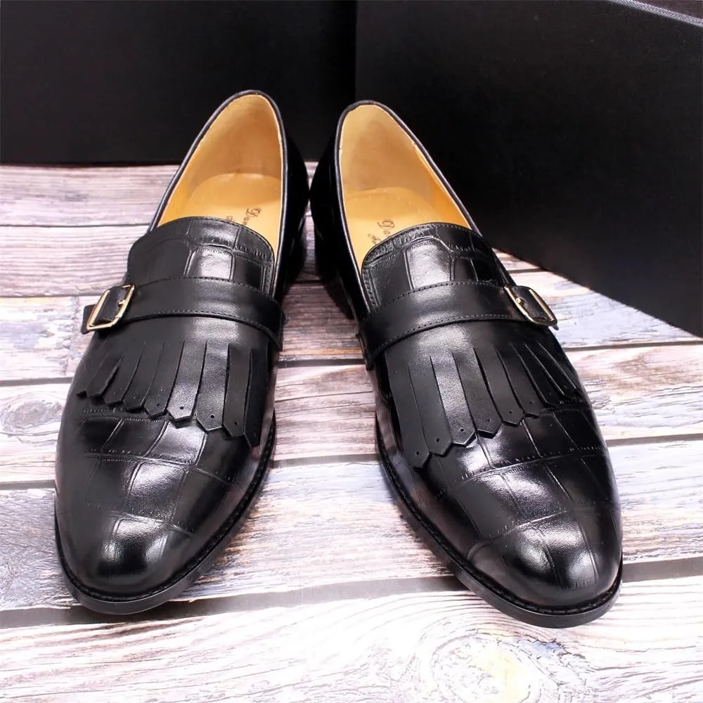 Men's Vintage Spike Dress Loafers Slip On Fashion Shoes Casual Business Prom Mocasines Boat Men's Hands Free Slip On Walking Leather Shoes