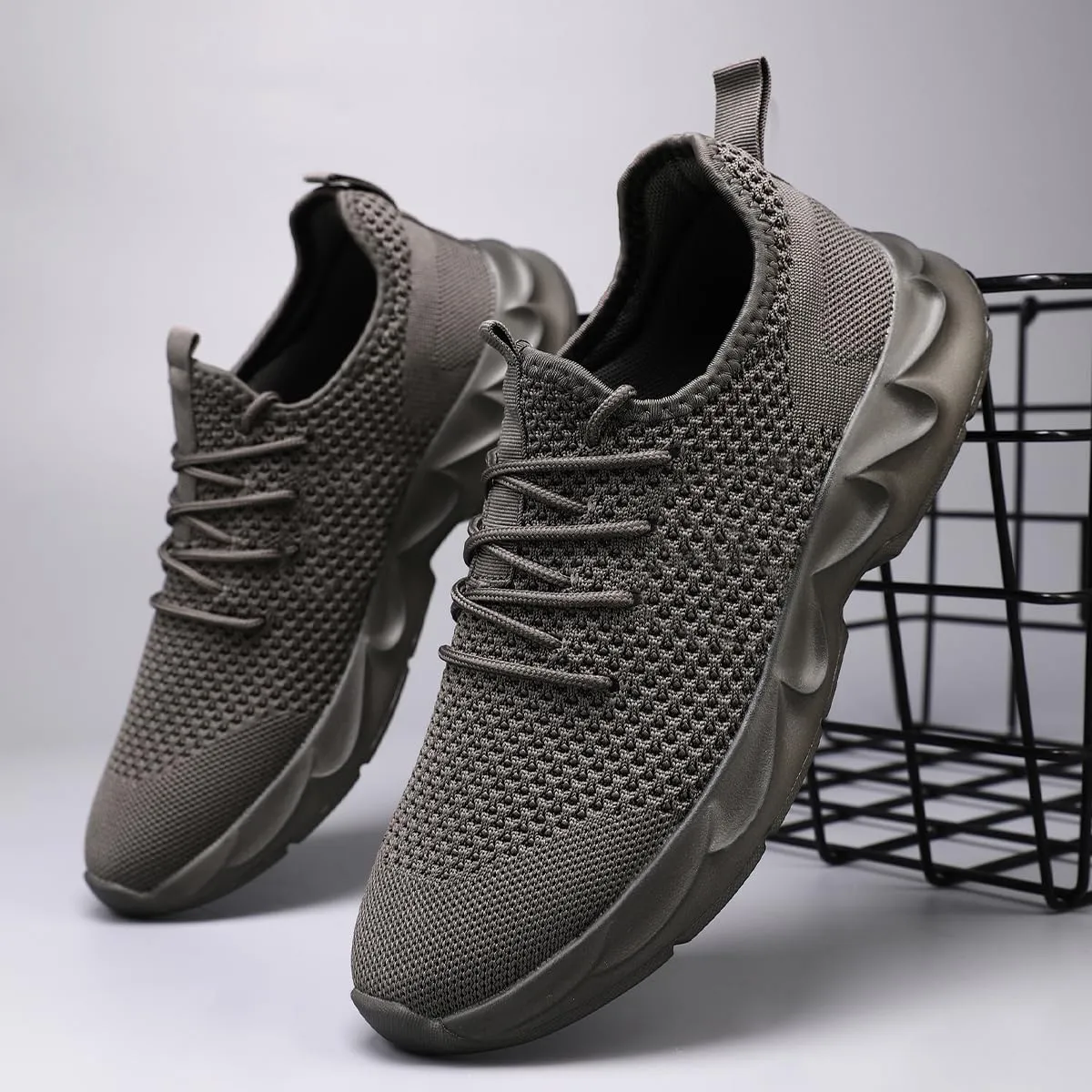 Mens Walking Shoes Slip On Tennis Non Slip Sneakers Outdoor Running Sports Trainers Athletic Sneaker Road Casual Workout Lightweight Shoes