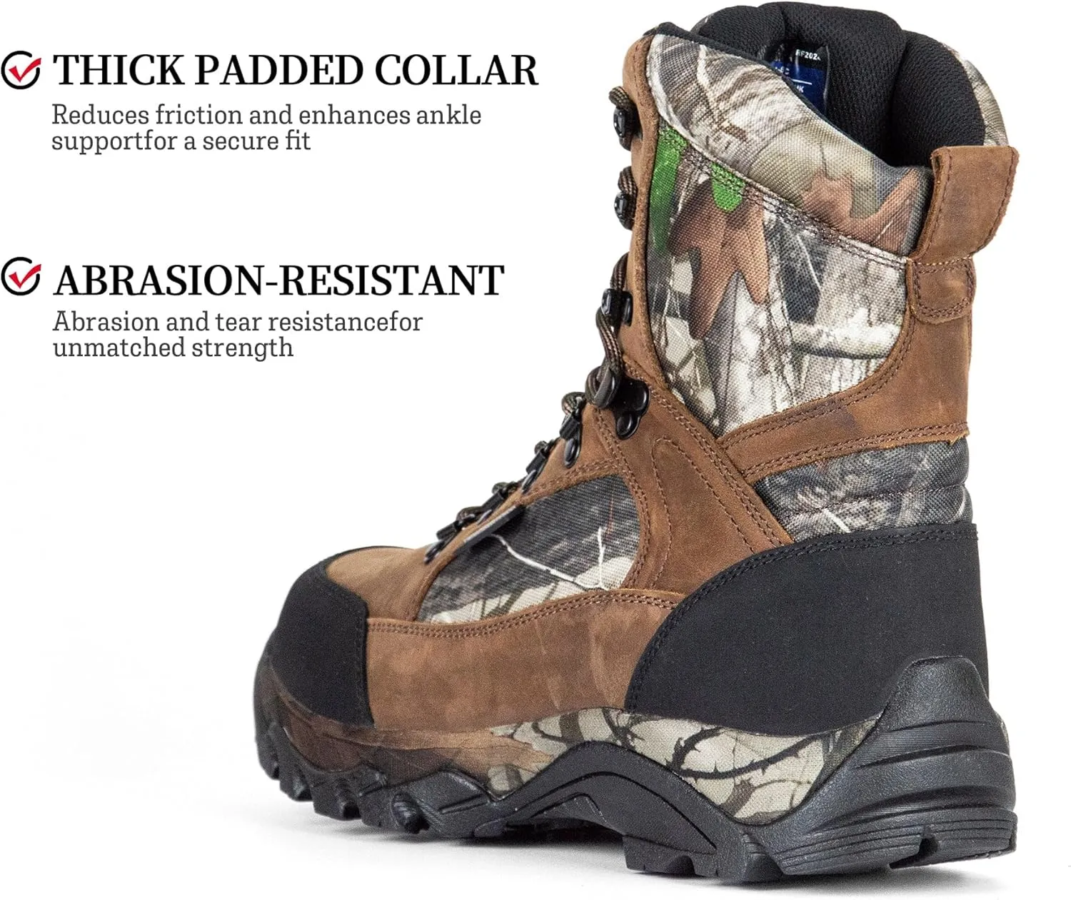 Men's Waterproof Military Tactical Work Boots 8 Inch Lightweight Leather Combat Boot, 400g Thinsulate