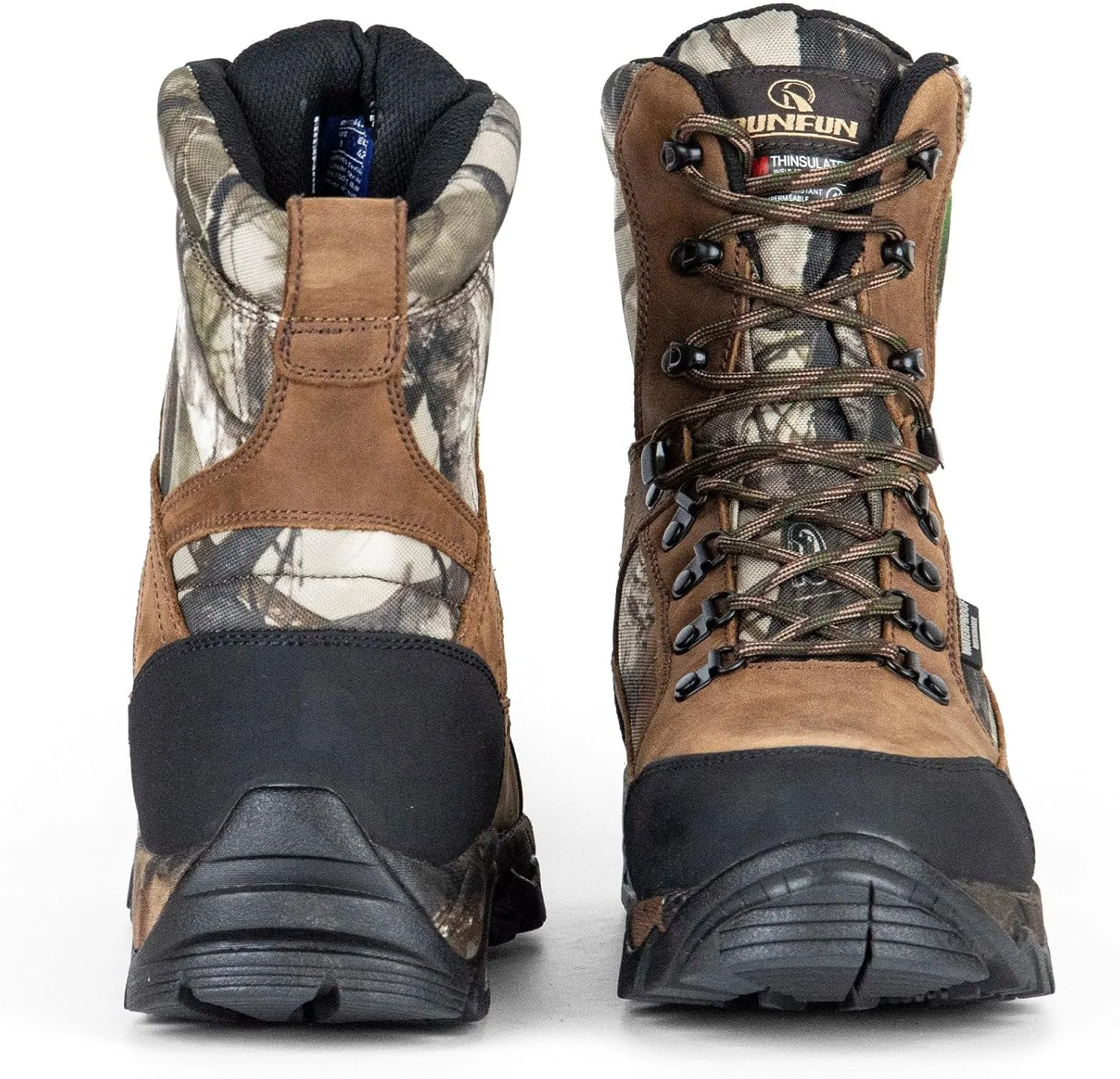 Men's Waterproof Military Tactical Work Boots 8 Inch Lightweight Leather Combat Boot, 400g Thinsulate
