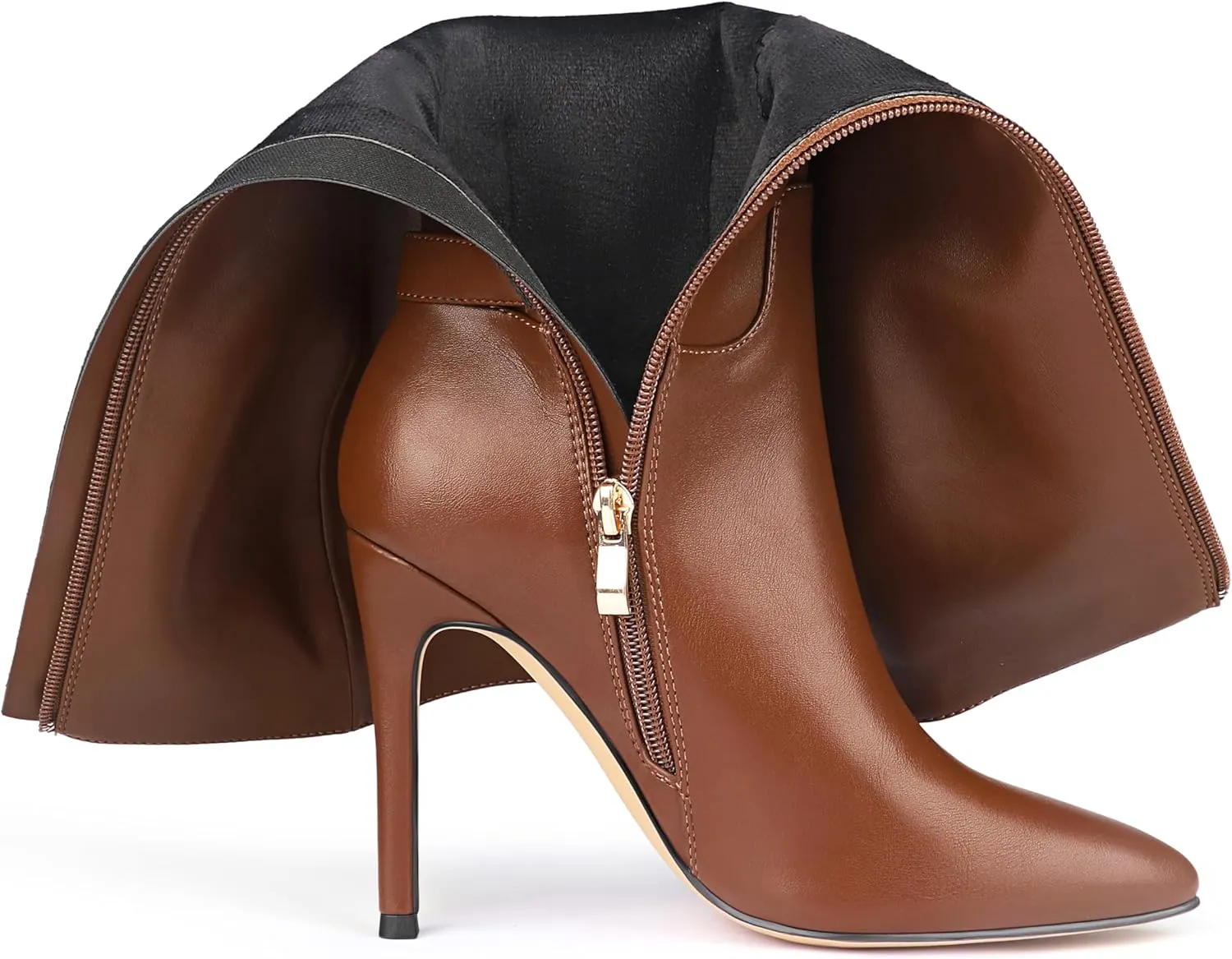 MERUMOTE Stiletto Knee High Boots Women Sexy Pointed Toe Zipper High Heels Boots