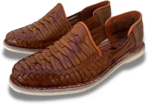 Mexico en la Piel Leather Shoes for Mens, Pull on Comfortable Loafers